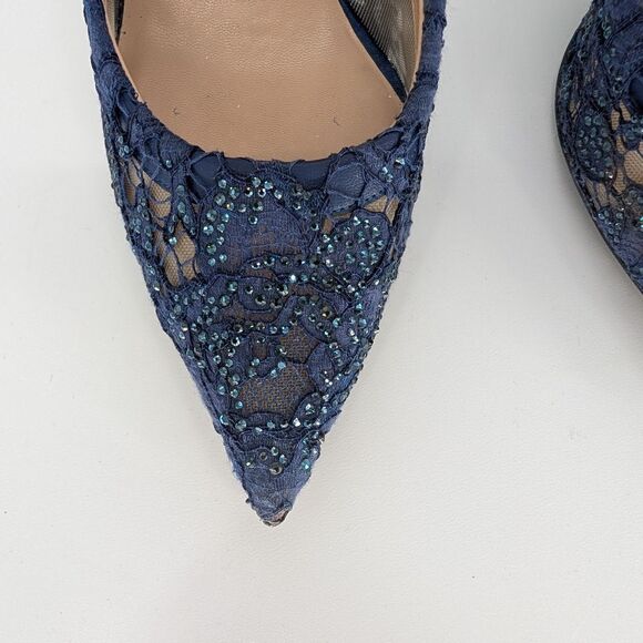 Valentino Women's Blue Lace Heels - Picture 4 of 9